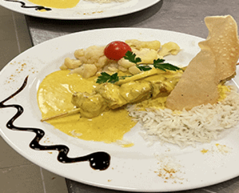 assiette brochette riz